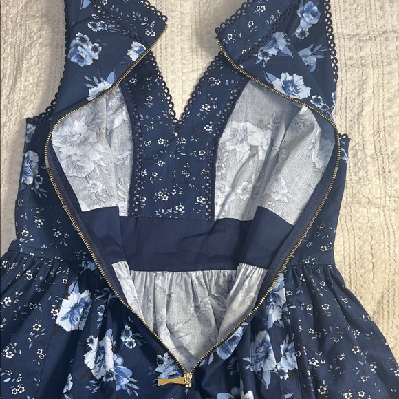 Kate Spade Navy Blue Floral Mini Dress size 4 - Picture 13 of 13